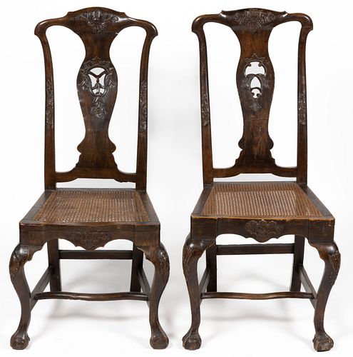 PAIR OF CONTINENTAL CHIPPENDALE SIDE CHAIRS