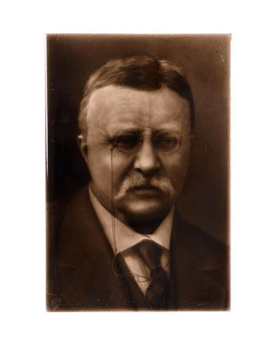 1921 Theodore Roosevelt Ceramic Tile Portrait