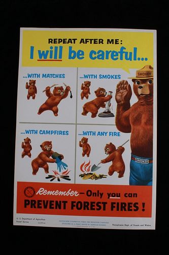 1953 Original Forest Service Wildfire Poster