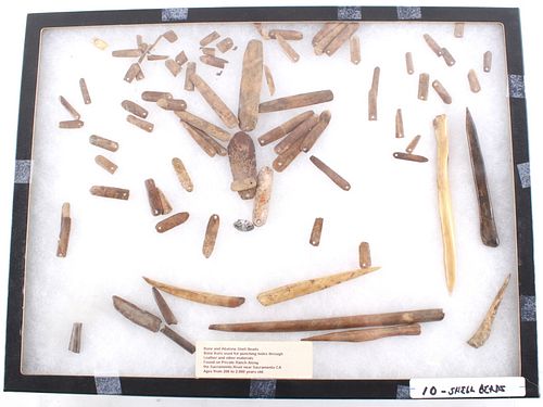 Ancestral Nisenan Maidu Bone Tools & Shells