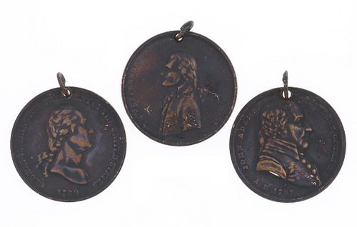 Washington, Adams, Jefferson Indian Peace Medals