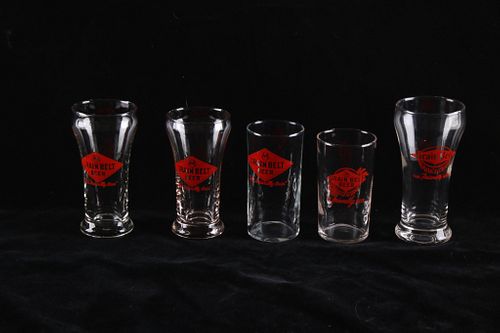 C. 1940-70s Five Grain Belt Beer Glasses