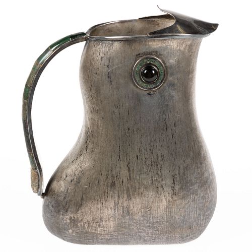 LOS CASTILLO TAXCO MID-CENTURY MODERN FIGURAL SILVER-PLATED WATER PITCHER