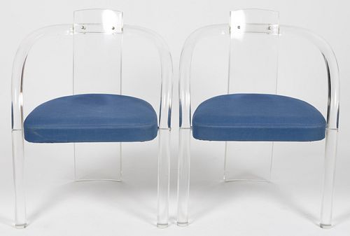 PAIR OF MID-CENTURY MODERN LUCITE ARMCHAIRS