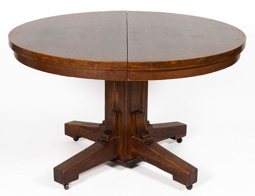 AMERICAN ARTS & CRAFTS / MISSION OAK DINING TABLE