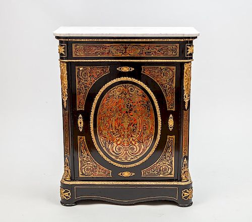 Napoleon lll Gilt-Bronze-Mounted Ebonized and Boulle Marquetry Side Cabinet