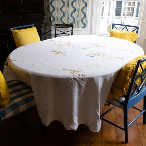 Circular Embroidered Tablecloth