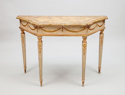 Italian Neoclassical Painted and Parcel-Gilt Console