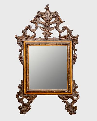Italian Rococo Silver-Gilt Mirror