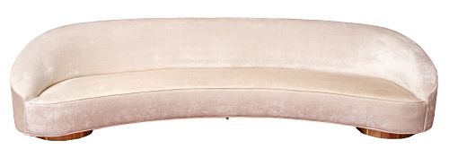 Vladimir Kagan (American, 1927-2016) "Sloane" sofa or couch, model number 7550, designed 2002, of curved form "en cabriolet," the excellent condition 