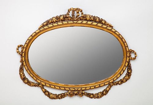 Louis XVI Style Giltwood Oval Mirror