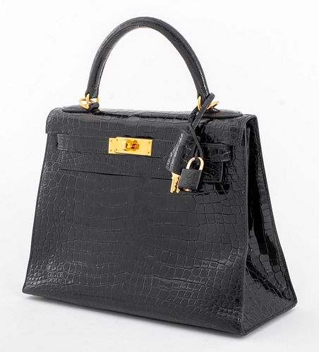 Hermes black alligator Kelly bag in pristine condition, designed by ...