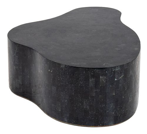 Karl Springer (German/American, 1931-1991) "Free-Form" low table, designed 1972, tessellated Belgian black marble, with "Karl Springer / Hand Made In 