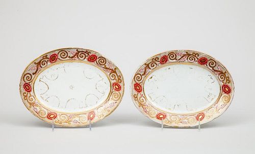 Pair of English Porcelain Small Oval Platters
