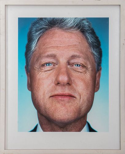 Martin Schoeller (German, b. 1968) "Bill Clinton" digital chromogenic print, 2000, depicting a photographic portrait of the 42nd president of the Unit