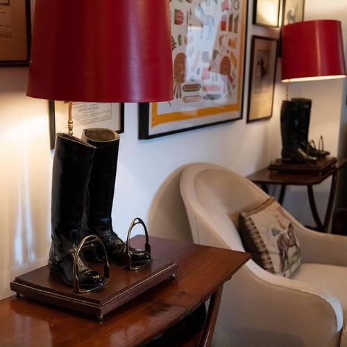 Pair of Tall Boot Form Table Lamps