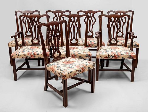 Set of Eight George III Style Mahogany Dining Chairs