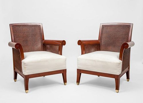 Pair of Colonial Style Mahogany Armchairs