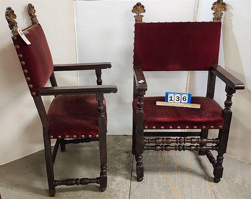 PR 19TH C ITALIAN ARM CHAIRS FROM THE STATE OF GEORGE MANGINI 4'H X 24"W X 22"D