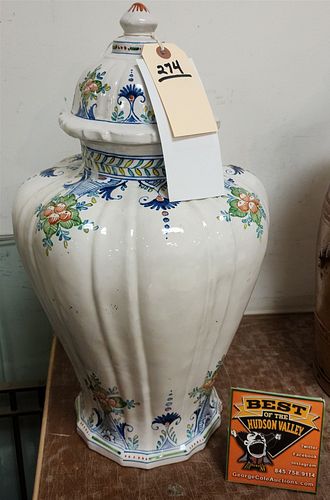 FAIENCE MELINA COVERED URN MADE BY BIOT FOR PIERRE DEUX