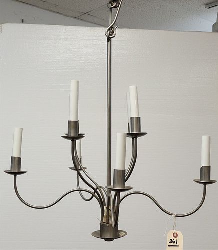 "PROVENCE" 8 LIGHT CHANDELIER MADE BY ARROWSMITH FORGE SOLD AT PIERRE DEUX 18 1/2" DIAM