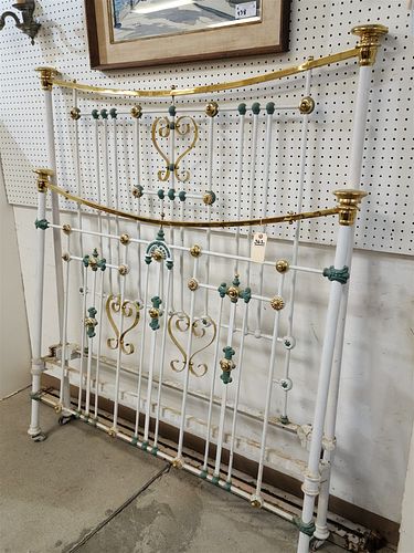VICT BRASS AND IRON BED 66"H X 53"W