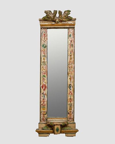 Italian Neoclassical Style Painted Tabernacle Mirror