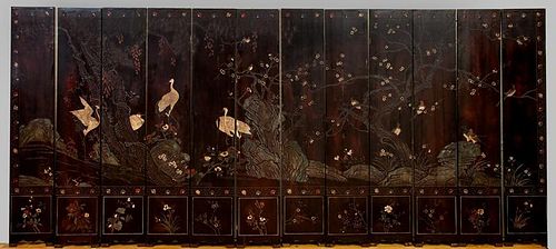 Chinese Twelve-Panel Coromandel Screen