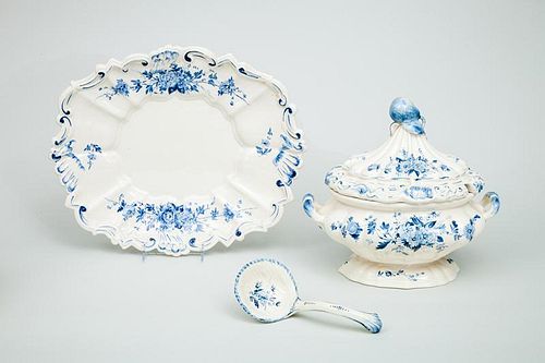 Richard Ginori Porcelain Tray in the "Italian Fruit" Pattern, Two Victorian Floral-Decorated Cake Plates and an Italian Majol