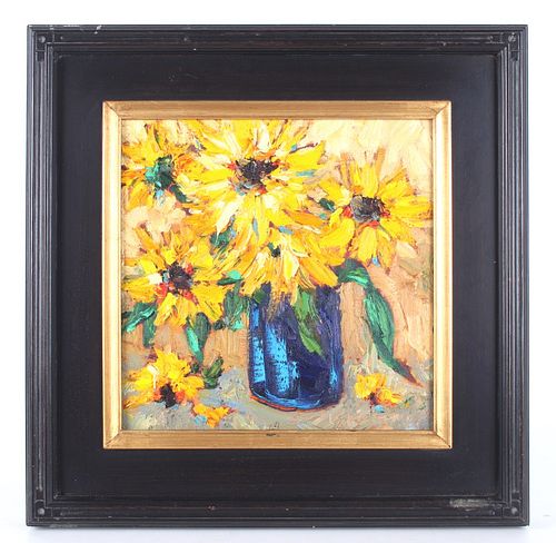 Graydon Foulger (1942-) "Van Gogh Sunflowers" Oil