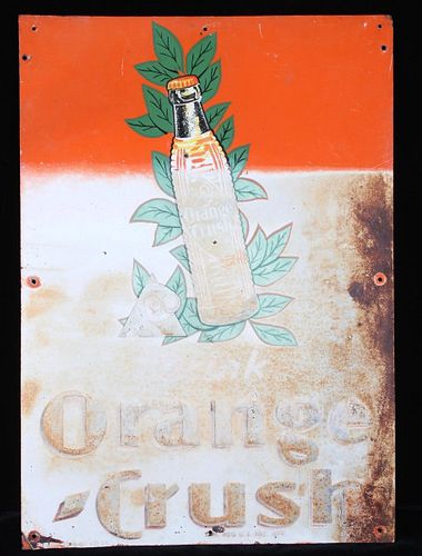 Original Orange Crush Advertisement Sign c. 1930's