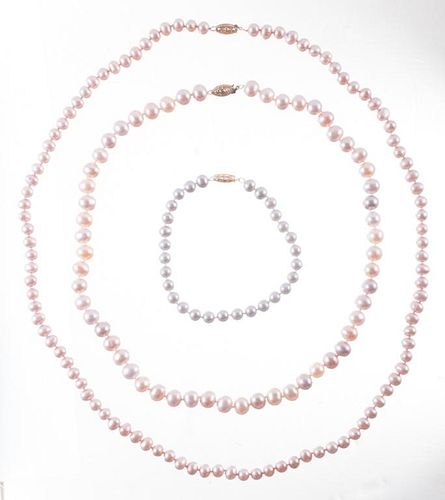Freshwater Pearl Necklaces and Bracelet