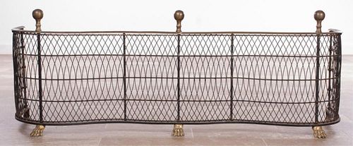 Federal Style Brass and Wire Fireplace Fender