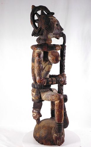 African Tribal: Ebo Nigeria: Woman with Pipe