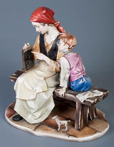 Capodimonte Mother & Son Figural Group