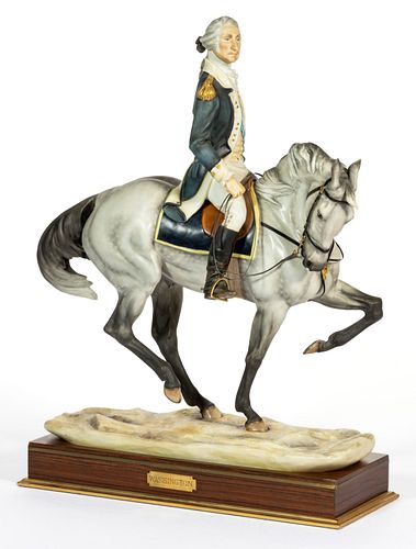 ENGLISH ROYAL WORCESTER LIMITED EDITION GEORGE WASHINGTON EQUESTRIAN FIGURAL GROUP