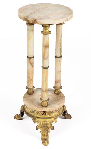 VICTORIAN ONYX AND GILT BRONZE PLANT / FERN STAND