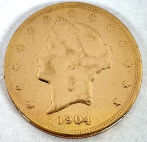 1904 U.S. LIBERTY $20 GOLD COIN