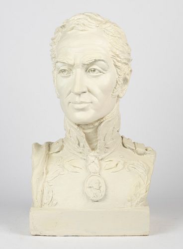 FELIX WEHLS DE WELDON (AUSTRIAN-AMERICAN, 1907-2003) ORIGINAL PLASTER MAQUETTE BUST OF SIMON BOLIVAR (1783-1830)