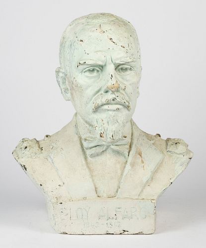 FELIX WEHLS DE WELDON (AUSTRIAN-AMERICAN, 1907-2003), ATTRIBUTED, ORIGINAL PLASTER MAQUETTE BUST OF ELOY ALFARO (ECUADORIAN,1842-1912)