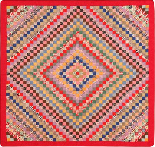 Antique American Folk Art Patchwork Quilt 6 ft 8 in x 6 ft 2 in (2.03 m x 1.88 m)
