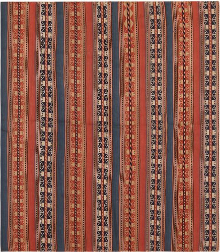 Antique Persian Jajim Flat Woven Kilim Rug 5 ft 8 in x 5 ft 1 in (1.72 m x 1.54 m)
