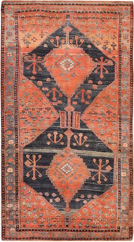 Antique Persian Malayer Rustic Abrash Rug 8 ft 2 in x 4 ft 7 in (2.49 m x 1.4 m)
