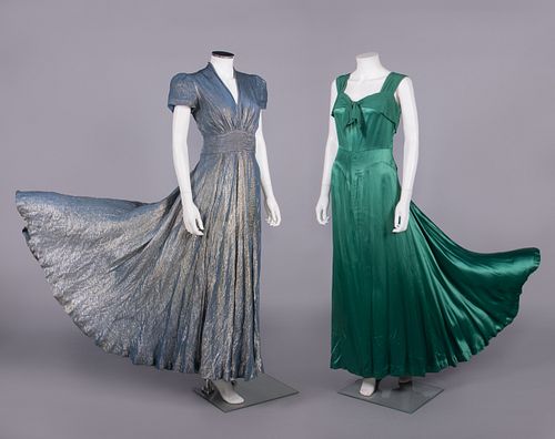 TWO SILK EVENING GOWNS, NEW YORK, 1930s