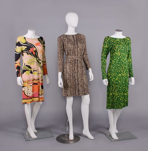 THREE SILK OR WOOL EMILIO PUCCI DRESSES, ITALY, 1962-1963