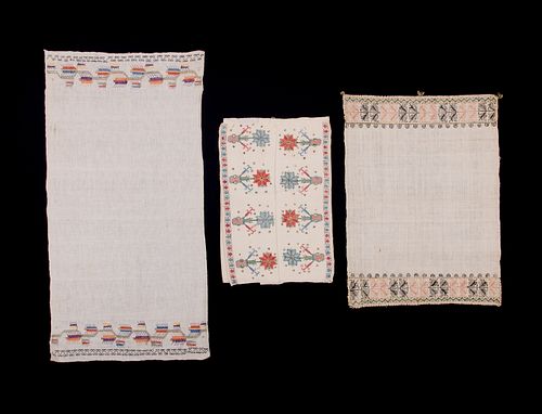 THREE TURKISH TOWELS, 19TH C