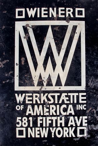 WIENER WERKSTÄTTE NEW YORK STORE SIGN, 1920s