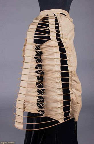 UNUSUAL LOBSTER TAIL BUSTLE & CRINOLINE CAGE, 1870s