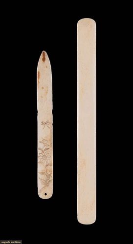 TWO BONE BUSKS, LATE 18TH-EARLY 19TH C