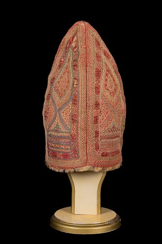 PERISAN MANS EMBROIDERED HAT, 18TH C